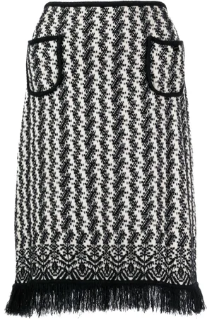 CHANEL 2004 intarsia-knit wool skirt