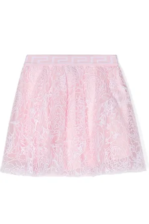VERSACE Barocco Flocked tulle skirt