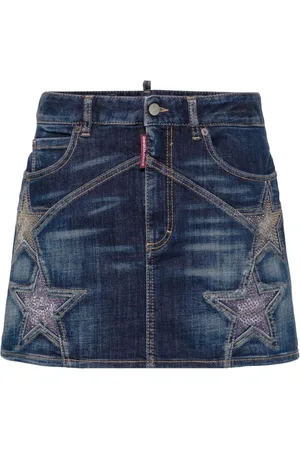 Dsquared2 Star-studded denim miniskirt