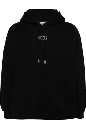 GCDS Crystal-embellished-logo cotton hoodie