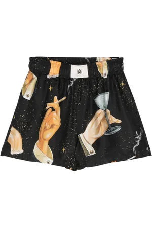 AMIRI Champagne silk shorts