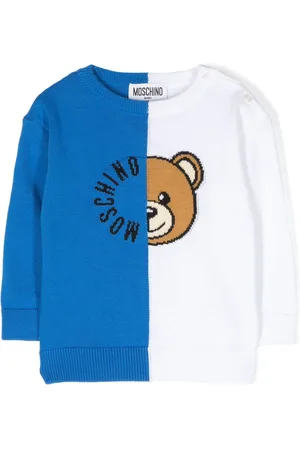 Moschino Intarsia-knit logo cotton jumper