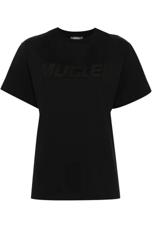 MUGLER Logo-appliqué cotton T-shirt