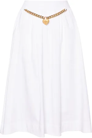 Moschino Heart-charm ruched midi skirt