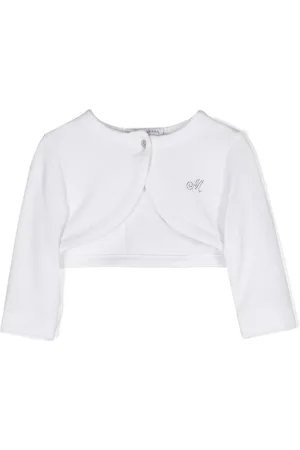 MONNALISA Crystal-embellished cropped cardigan