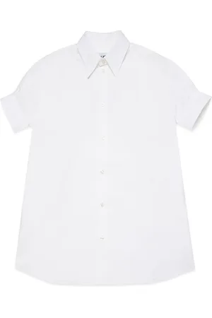 Maison Margiela Logo-embroidered poplin shirtdress