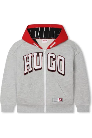 HUGO BOSS Logo-appliqué zip-up hoodie