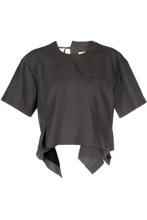 SACAI Draped short-sleeve blouse