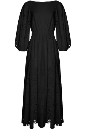 Carolina Herrera Eyelet puff-sleeve midi dress