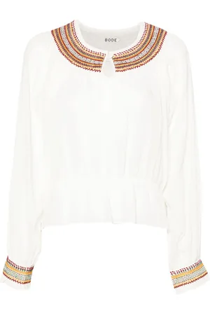 BODE Embroidered cotton blouse