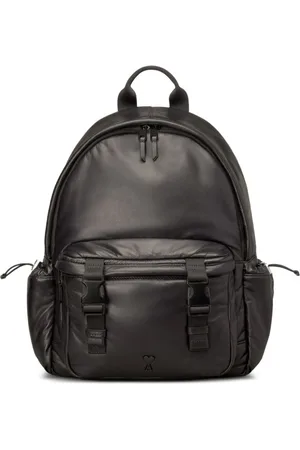 Ami Logo-plaque leather backpack