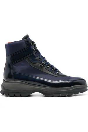 santoni Panelled lace-up boots