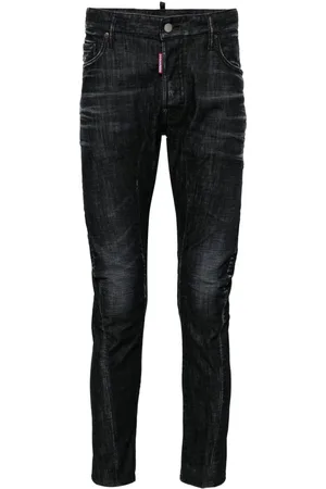 Dsquared2 Tidy Biker mid-rise logo-patch skinny jeans