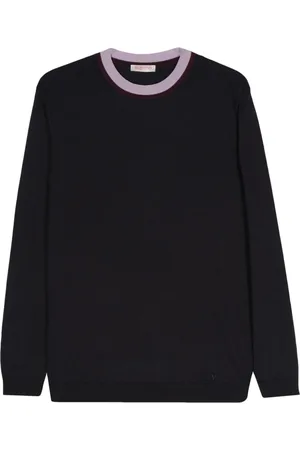 VALENTINO GARAVANI VLogo striped-neck jumper