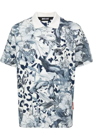 Roberto Cavalli Floral-print cotton polo shirt