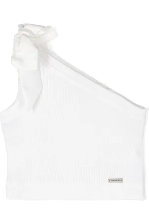 MONNALISA Bow-detailed one-shoulder top