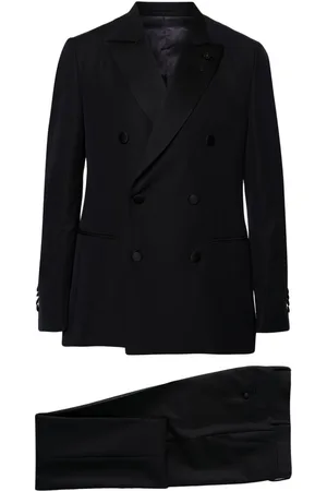 LARDINI Double-breasted wool-blend suit
