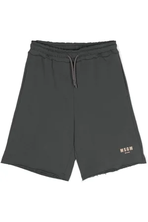 Msgm Logo-raised cotton shorts