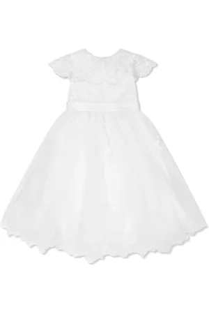 Sarah Louise Floral-embroidered short-sleeved dress