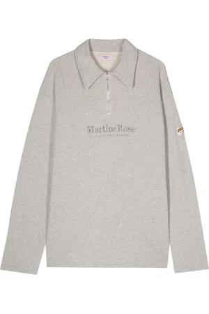 MARTINE ROSE Logo-embroidered cotton polo shirt