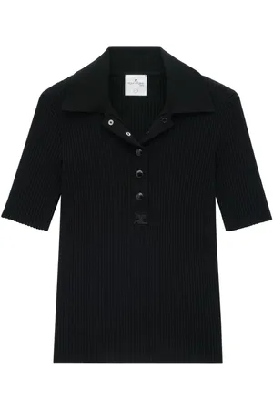 Courrèges AC ribbed-knit polo shirt