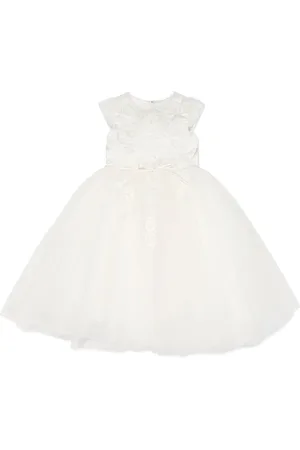 Sarah Louise Floral-embroidered cap-sleeves dress