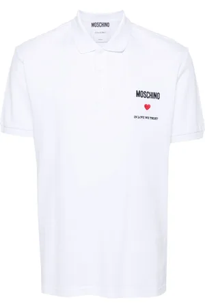 Moschino Embroidered-quote polo shirt