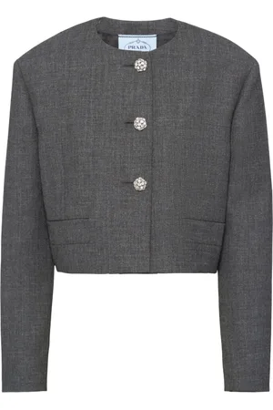 Prada Crystal-buttons cropped jacket