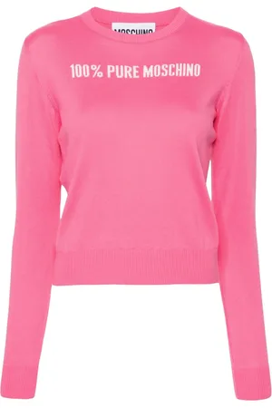 Moschino Slogan intarsia-knit jumper