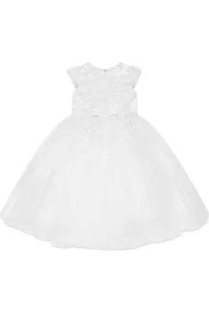 Sarah Louise Floral-embroidered cap-sleeves dress