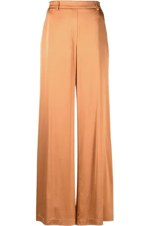 FORTE FORTE Faux-plaquet satin silk palazzo pants