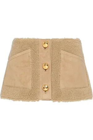Prada Button-up shearling miniskirt