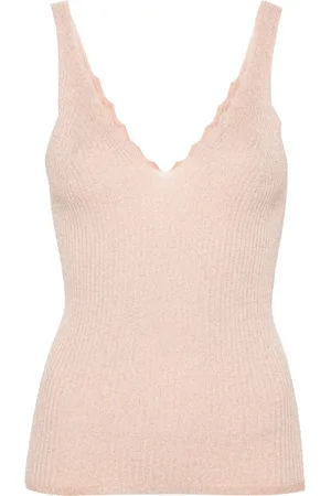 Twin-Set Lurex-detailing ribbed top