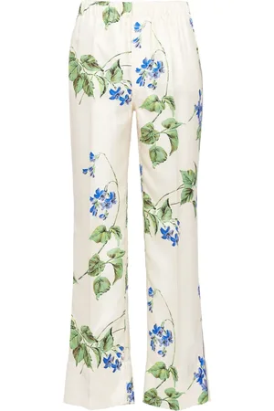 Prada Floral-print twill trousers