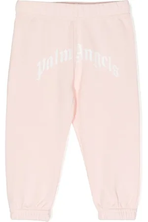 Palm Angels Curved-logo cotton jogging bottoms