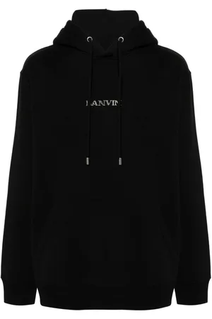 Lanvin Logo-embroidered cotton hoodie
