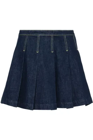 Kenzo Pleated denim mini skirt