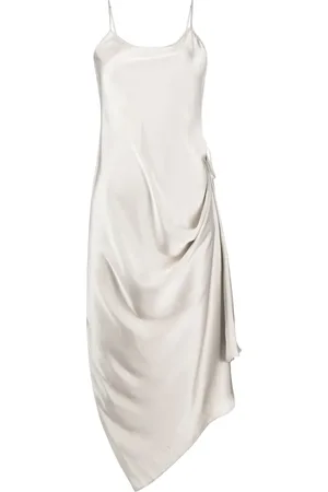 Low Classic Asymmetric satin slip dress