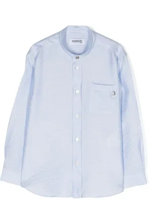 Dondup Logo-plaque striped shirt