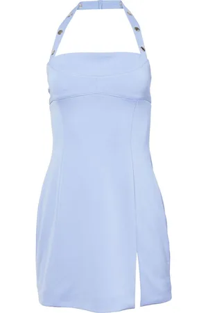 FLEUR DU MAL Snap halterneck mini dress