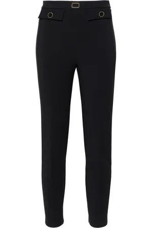 Elisabetta Franchi Logo-plaque slim-fit trousers