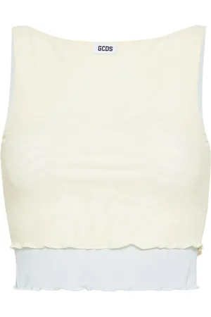 GCDS Logo-patch layered mesh top