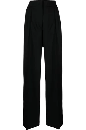 Maison Kitsuné Pleated wool-blend wide-leg trousers