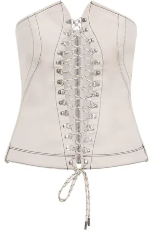 DION LEE Hiking lace-up corset top