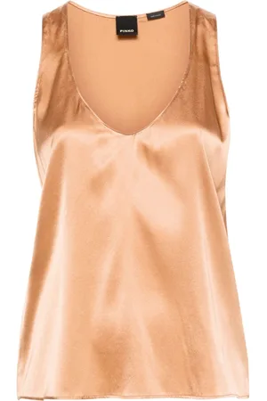 Pinko Marzemino silk-blend tank top