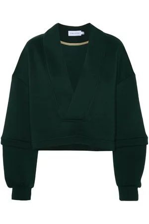 Ioana Ciolacu V-neck cotton-blend sweatshirt