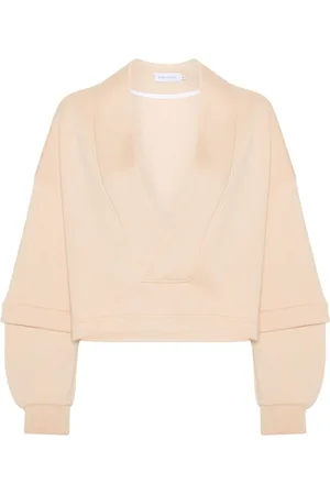 Ioana Ciolacu V-neck cotton-blend sweatshirt