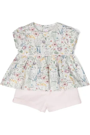 Il gufo Floral-motif shorts set
