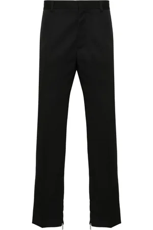 OFF-WHITE Logo-embroidered slim-fit trousers