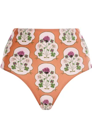 Agua by Agua Bendita Magenta Trébol embroidered bikini bottoms